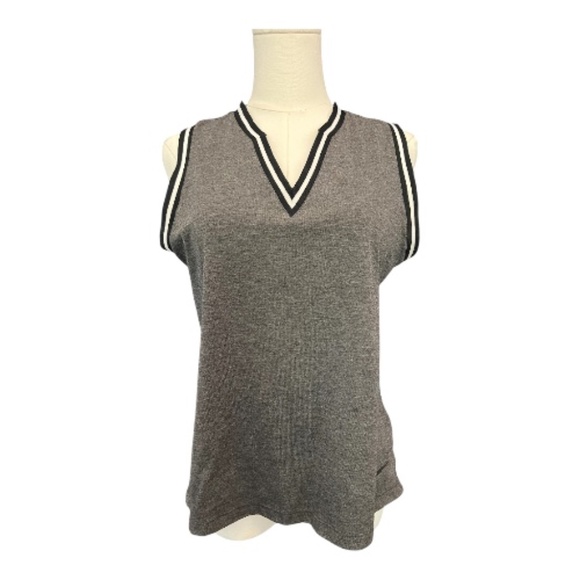 Nike Tops - 👚 EUC NIKE Dri-Fit Black/Gray/White Sleeveless V-Neck Burnout Golf Polo | Size